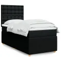 cadre de lit avec matelas Noir 90x190 cm Tissu