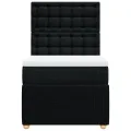 cadre de lit avec matelas Noir 90x190 cm Tissu