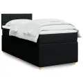 cadre de lit avec matelas Noir 90x190 cm Tissu
