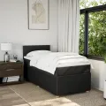 cadre de lit avec matelas Noir 90x190 cm Tissu