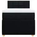 cadre de lit avec matelas Noir 90x190 cm Tissu