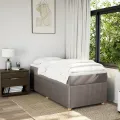 cadre de lit avec matelas Taupe 90x190 cm Tissu