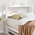 Tête de lit avec étagères blanc 90 cm bois massif de pin