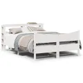 Cadre de lit avec tête de lit blanc 120x190 cm bois pin massif