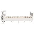 Cadre de lit avec tête de lit blanc 120x190 cm bois pin massif