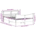 Cadre de lit avec tête de lit blanc 120x190 cm bois pin massif
