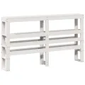 Tête de lit avec étagères blanc 135 cm bois massif de pin