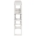 Tête de lit avec étagères blanc 135 cm bois massif de pin