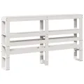Tête de lit avec étagères blanc 135 cm bois massif de pin