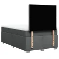 cadre de lit avec matelas Gris foncé 120x200cm Tissu