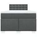 cadre de lit avec matelas Gris foncé 120x200cm Tissu