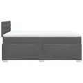 cadre de lit avec matelas Gris foncé 120x200cm Tissu