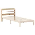 Tête de lit avec étagères 75 cm bois massif de pin
