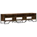 Meuble TV chêne fumé 180x34x41 cm bois d'ingénierie