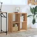 Bibliothèque chêne artisanal 68,5x32x68,5 cm bois d'ingénierie