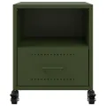 Tables de chevet 2 pcs vert olive 36x39x43,5 cm acier