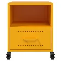 Tables de chevet 2 pcs jaune moutarde 36x39x43,5 cm acier