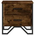 Table de chevet chêne fumé 40x41x40 cm bois d'ingénierie