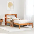 Cadre de lit avec tête de lit sans matelas cire marron 90x200cm