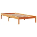 Cadre de lit avec tête de lit sans matelas cire marron 90x200cm