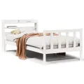 Cadre de lit sans matelas blanc 90x200 cm bois de pin massif
