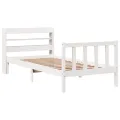 Cadre de lit sans matelas blanc 90x200 cm bois de pin massif