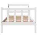 Cadre de lit sans matelas blanc 90x200 cm bois de pin massif