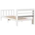 Cadre de lit sans matelas blanc 90x200 cm bois de pin massif