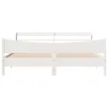 Cadre de lit et tête de lit blanc 180x200 cm bois de pin massif