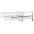Cadre de lit et tête de lit blanc 180x200 cm bois de pin massif