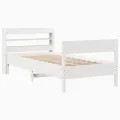 Cadre de lit sans matelas blanc 90x200 cm bois de pin massif