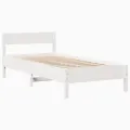 Cadre de lit sans matelas blanc 90x200 cm bois de pin massif