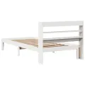 Cadre de lit avec tête de lit sans matelas blanc 90x200 cm