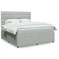 cadre de lit et matelas Gris clair 180x200cm Velours