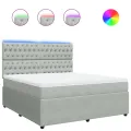 cadre de lit et matelas Gris clair 180x200cm Velours