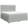 cadre de lit et matelas Gris clair 180x200cm Velours