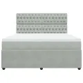 cadre de lit et matelas Gris clair 180x200cm Velours