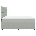 cadre de lit et matelas Gris clair 180x200cm Velours