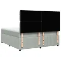 cadre de lit et matelas Gris clair 180x200cm Velours