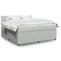 cadre de lit et matelas Gris clair 180x200cm Velours
