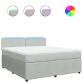 cadre de lit et matelas Gris clair 180x200cm Velours