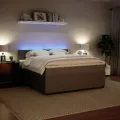 cadre de lit et matelas Gris clair 180x200cm Velours