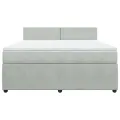 cadre de lit et matelas Gris clair 180x200cm Velours