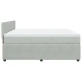 cadre de lit et matelas Gris clair 180x200cm Velours
