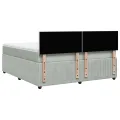 cadre de lit et matelas Gris clair 180x200cm Velours
