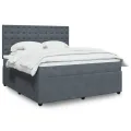 cadre de lit et matelas Gris foncé 180x200cm Velours