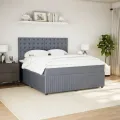 cadre de lit et matelas Gris foncé 180x200cm Velours
