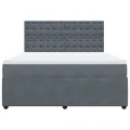 cadre de lit et matelas Gris foncé 180x200cm Velours