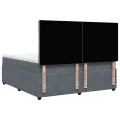 cadre de lit et matelas Gris foncé 180x200cm Velours