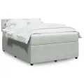cadre de lit et matelas Gris clair 140x200cm Velours
